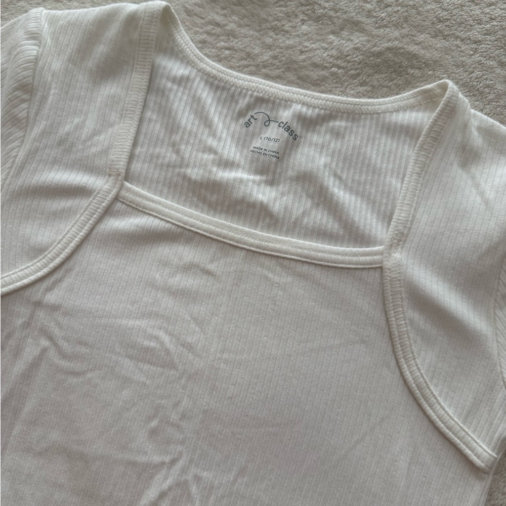 Art Class White Ribbed kids Top Size L - Picture 5 of 5